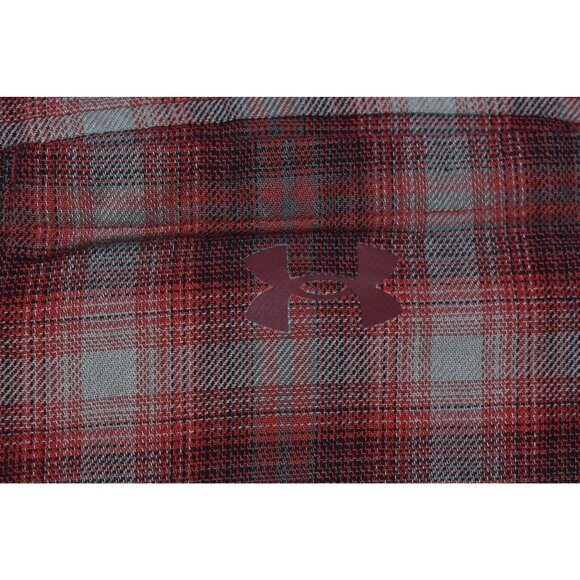 Under Armour UA Tradesman Flex LS Men's Shirt Size L Red Plaid Flannel Snap Up - Picture 4 of 14